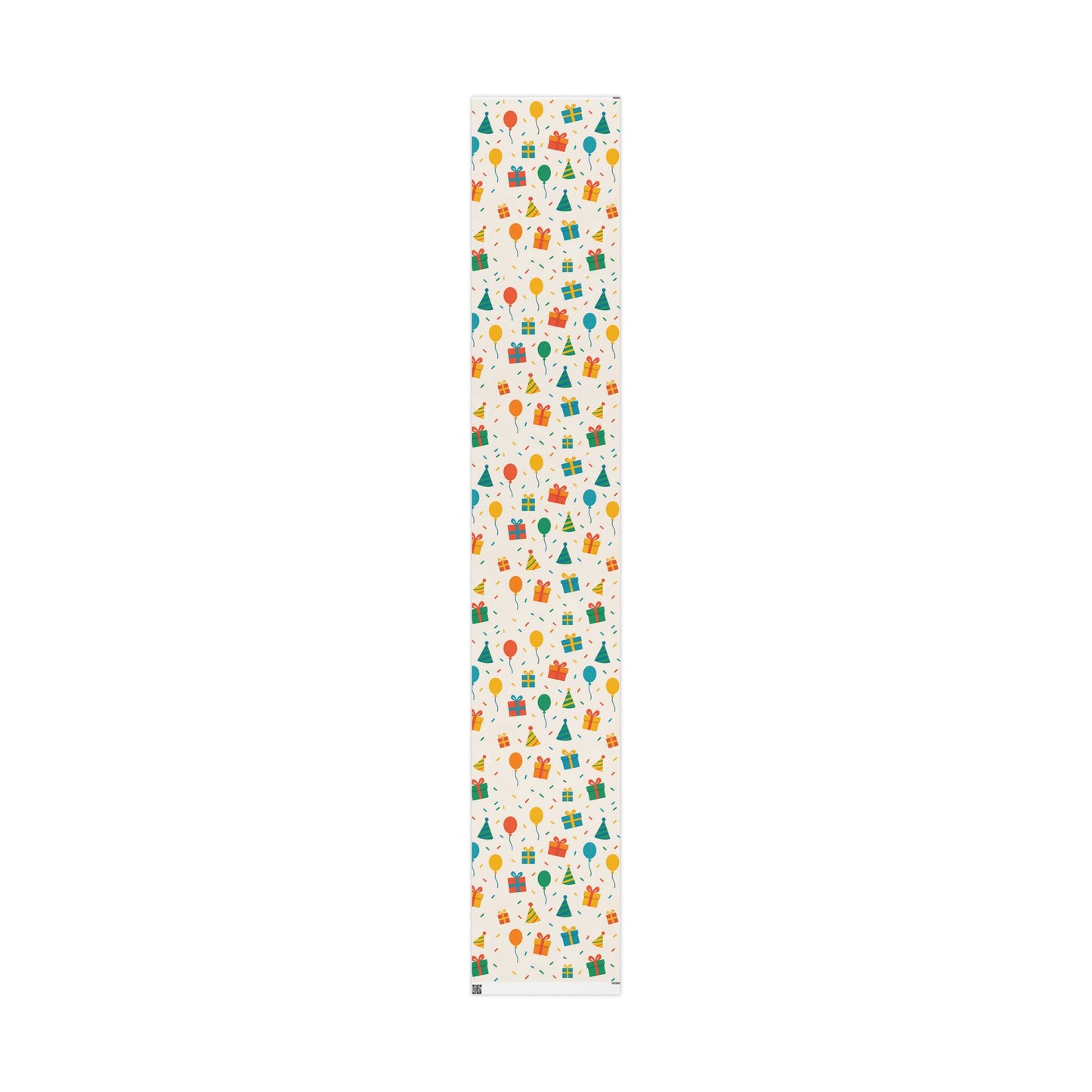 Colorful Birthday Party Wrapping Paper – Balloons, Gifts & Confetti on Cream Background