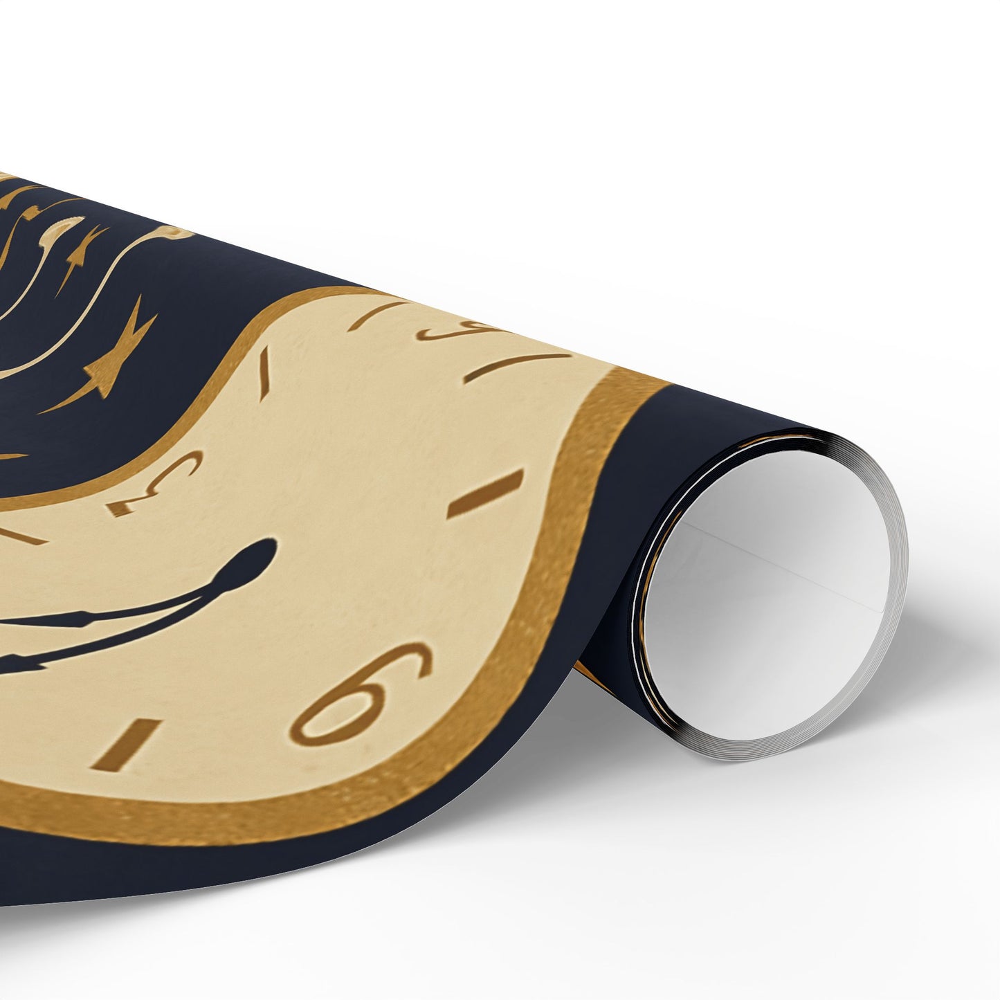 Midnight Celebration New Year Wrapping Paper – Clocks, Champagne & Confetti on Navy