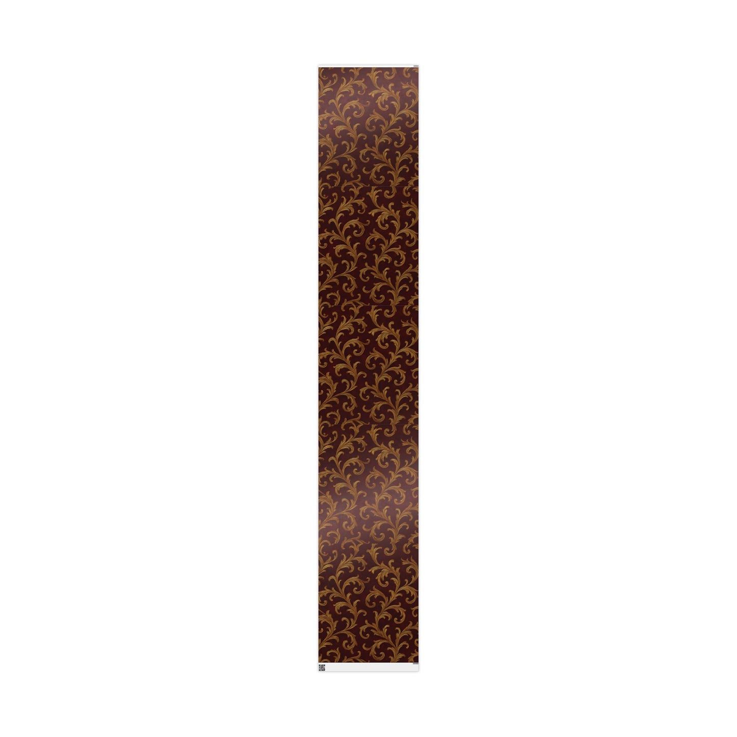Burgundy & Gold Baroque Scroll Wrapping Paper – Luxurious Gift Wrap in Glossy or Matte Finish