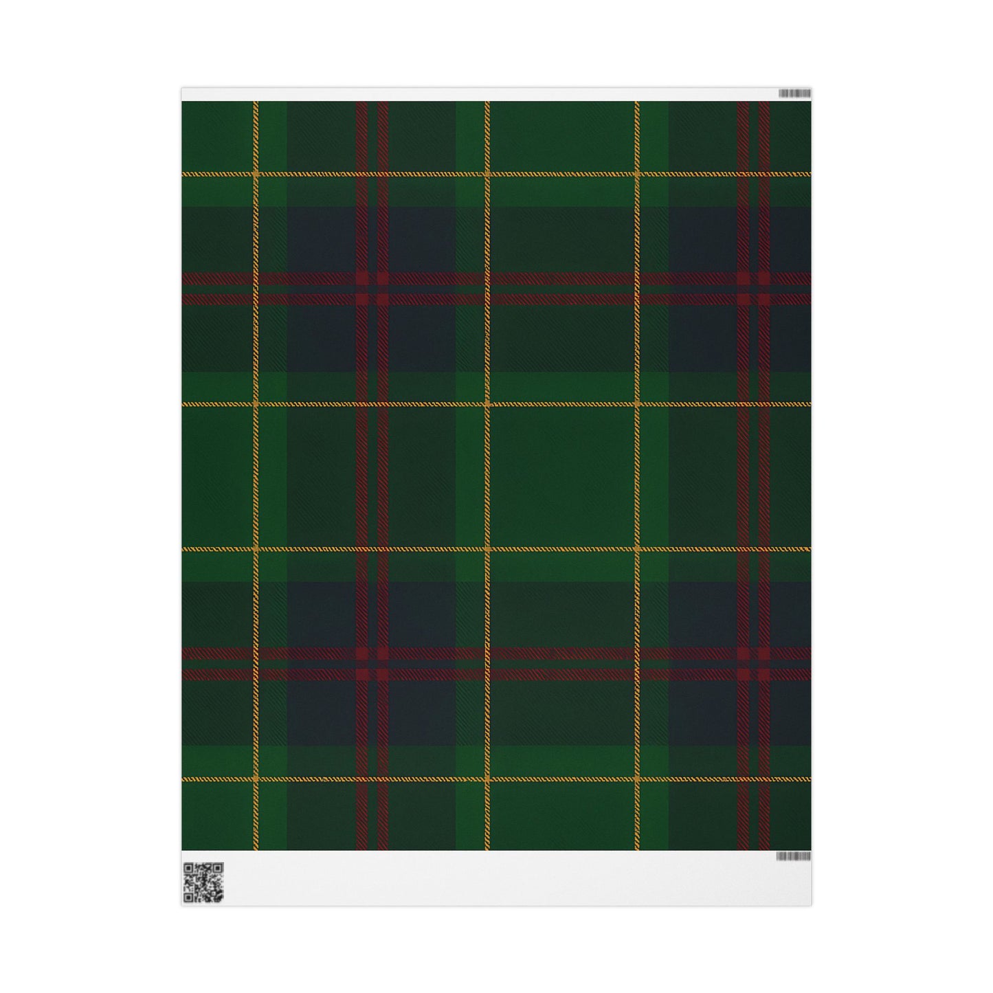 Classic Green Plaid Wrapping Paper – Tartan Check Gift Wrap in Glossy or Matte Finish