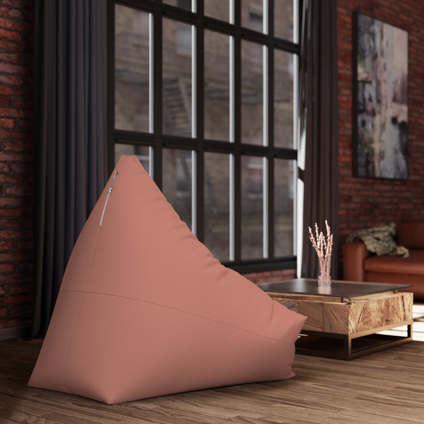 Personalized Bean Bag Cover — Custom Name Coral Lounge Seat
