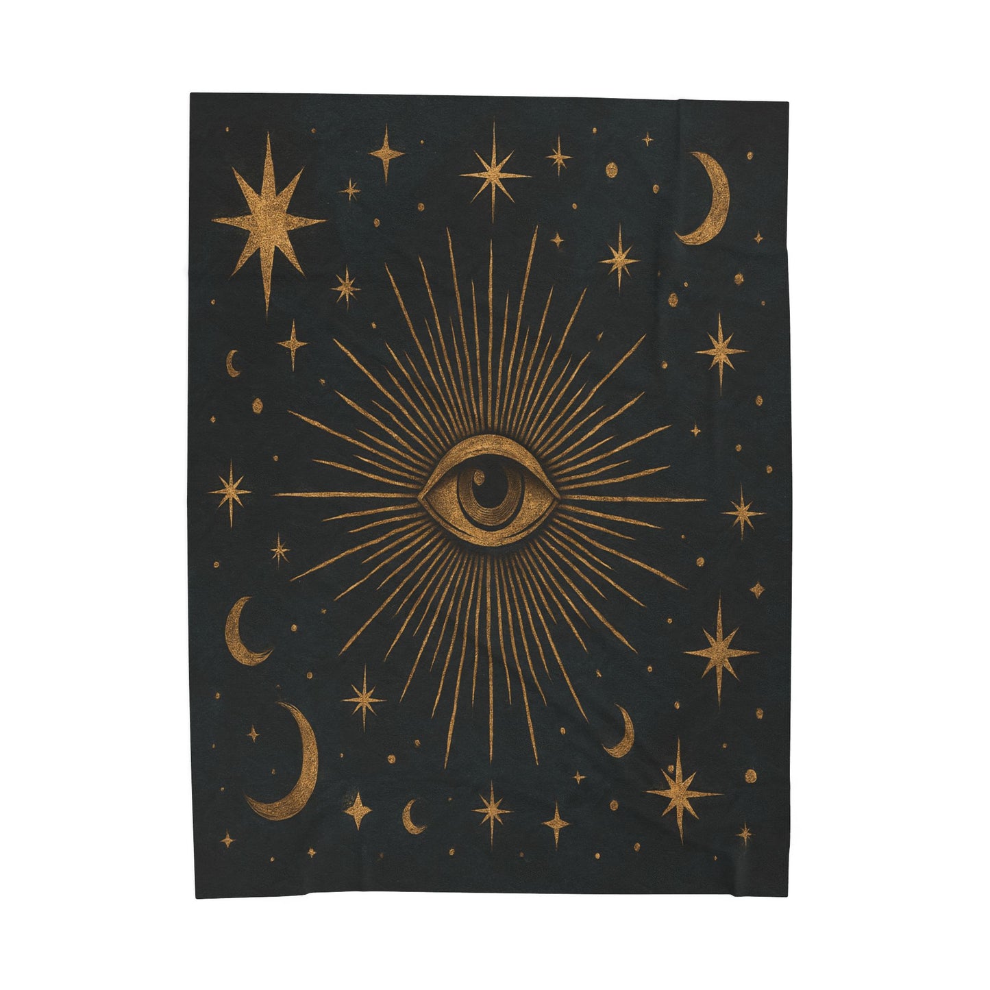 Mystic Eye & Celestial Stars Velveteen Plush Blanket