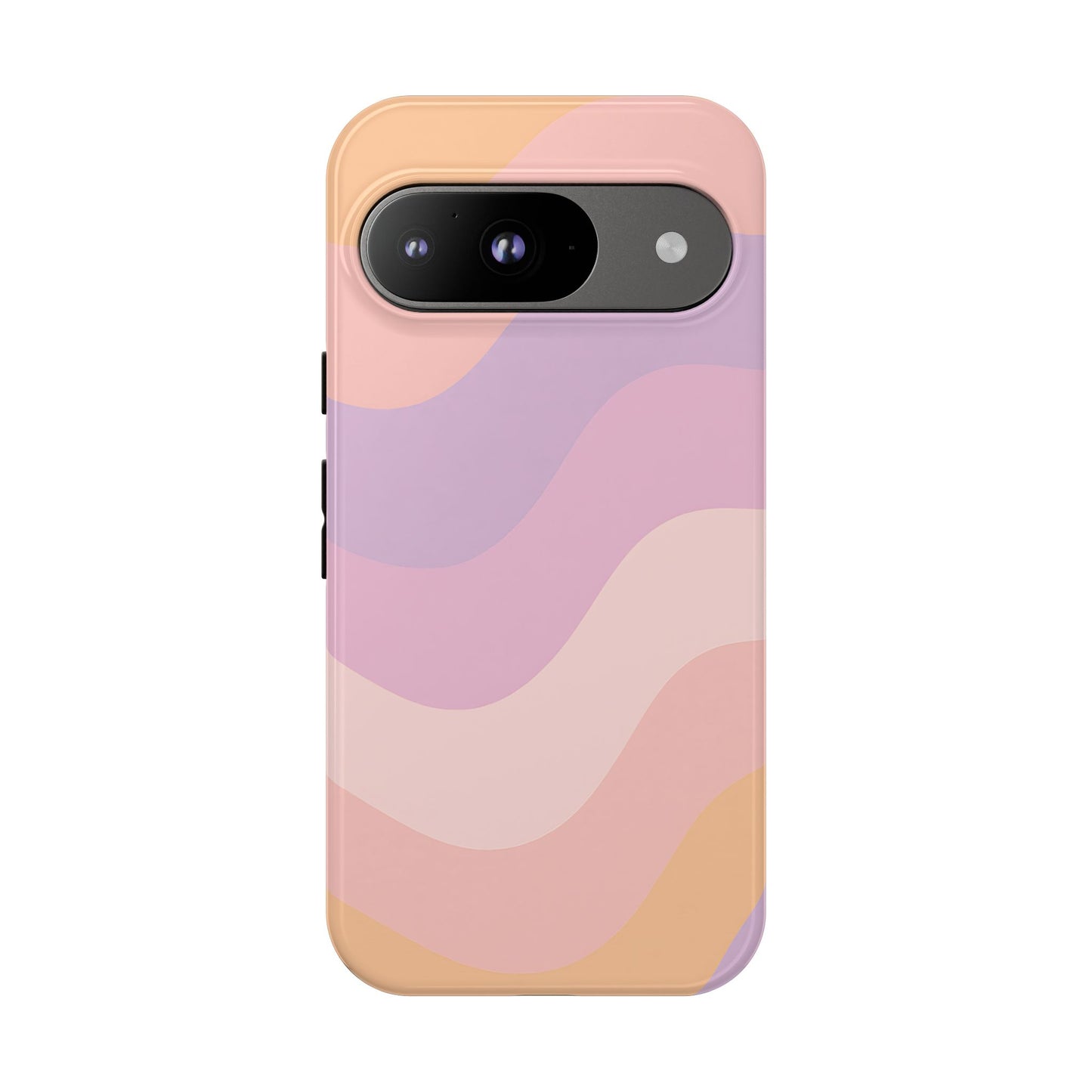 Retro Sunset Wave Phone Case – Groovy Pastel Abstract Design