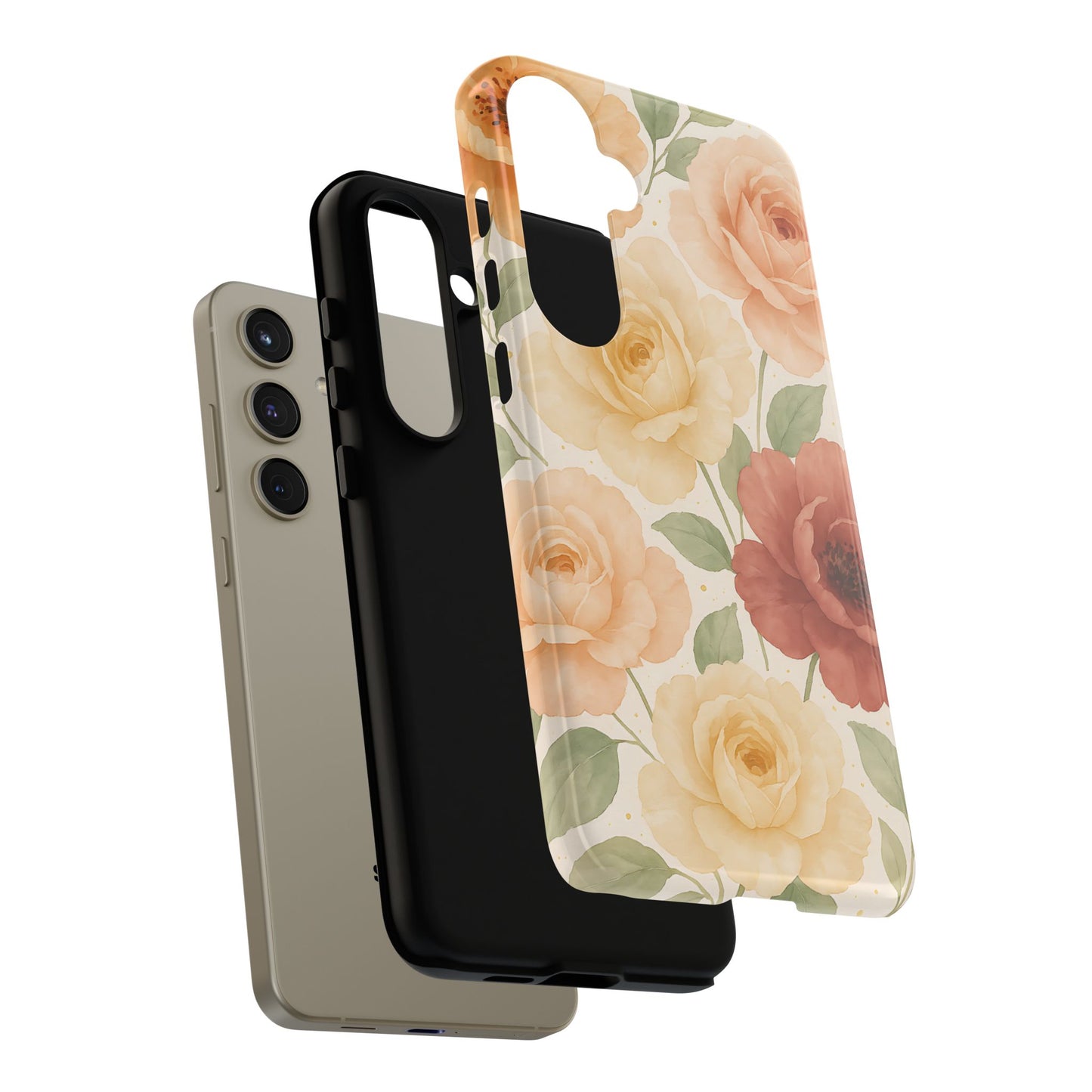 Vintage Rose Garden Phone Case – Soft Floral Print in Warm Neutrals