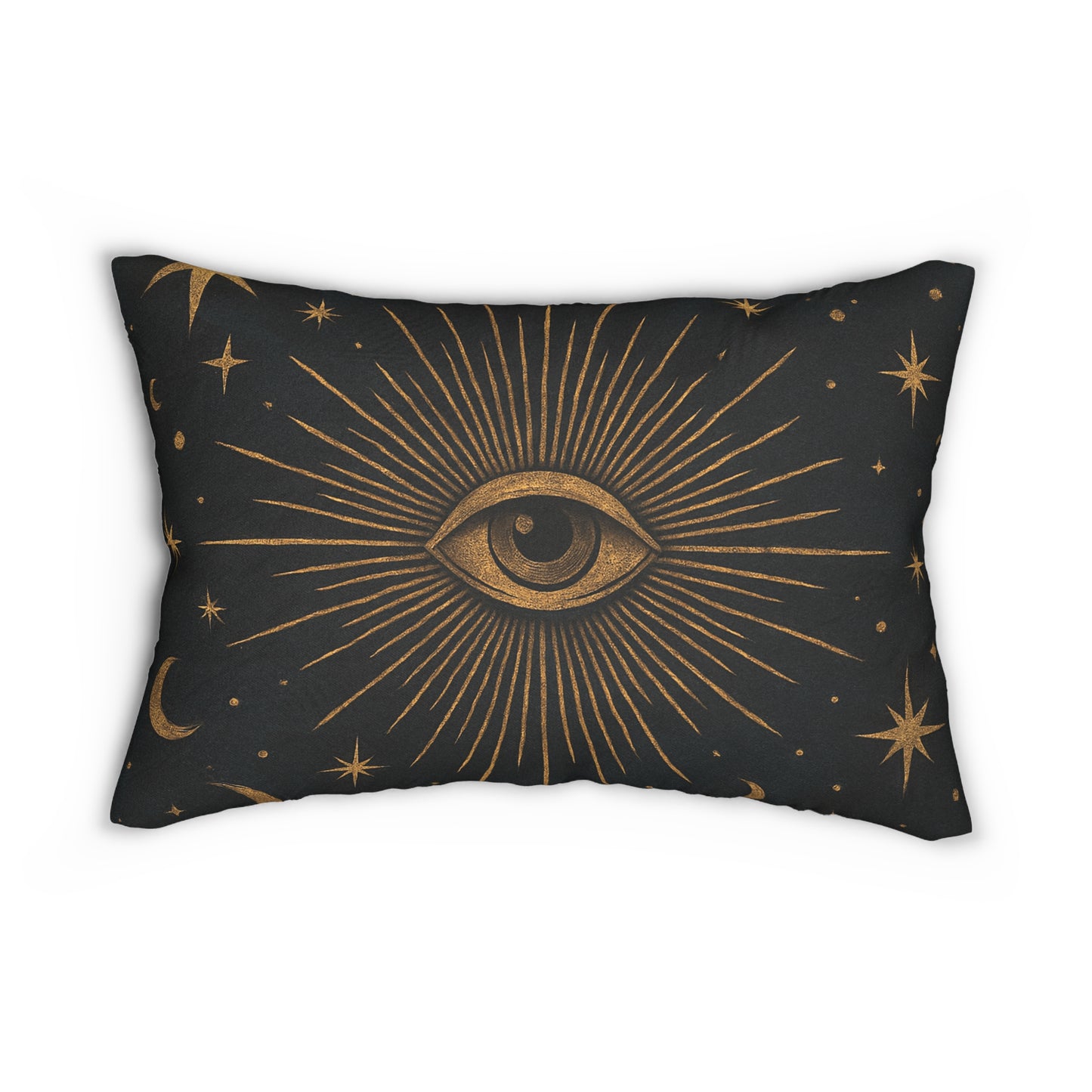 Mystic Eye & Celestial Lumbar Pillow – Boho Starry Night Throw Pillow