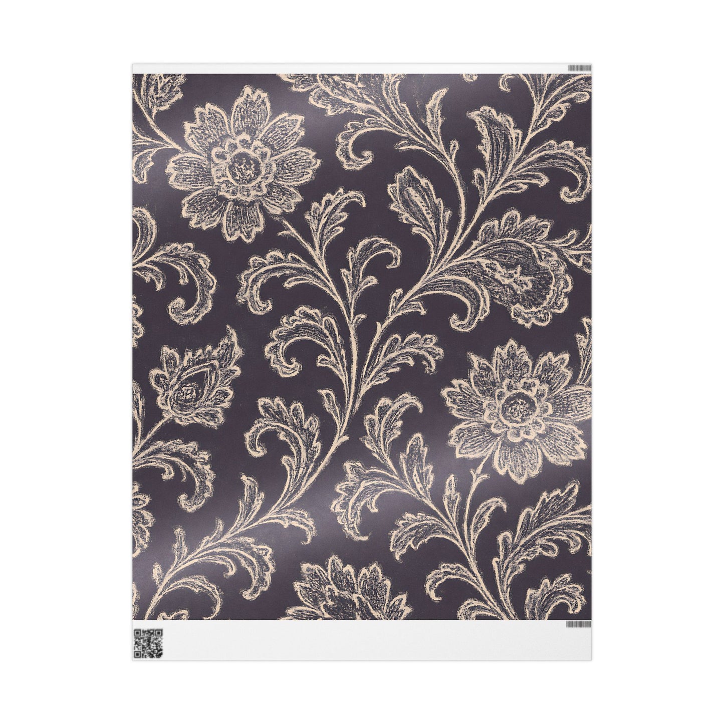 Elegant Floral Damask Wrapping Paper – Luxe Vintage-Inspired Gift Wrap in Glossy or Matte