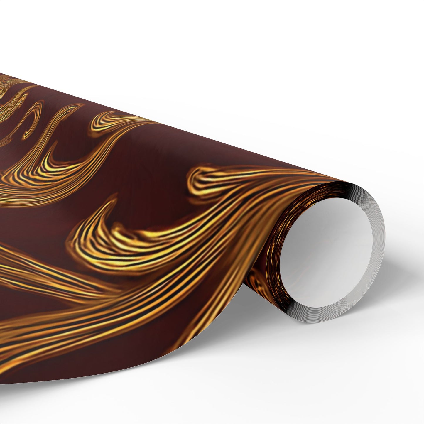 Burgundy & Gold Baroque Scroll Wrapping Paper – Luxurious Gift Wrap in Glossy or Matte Finish
