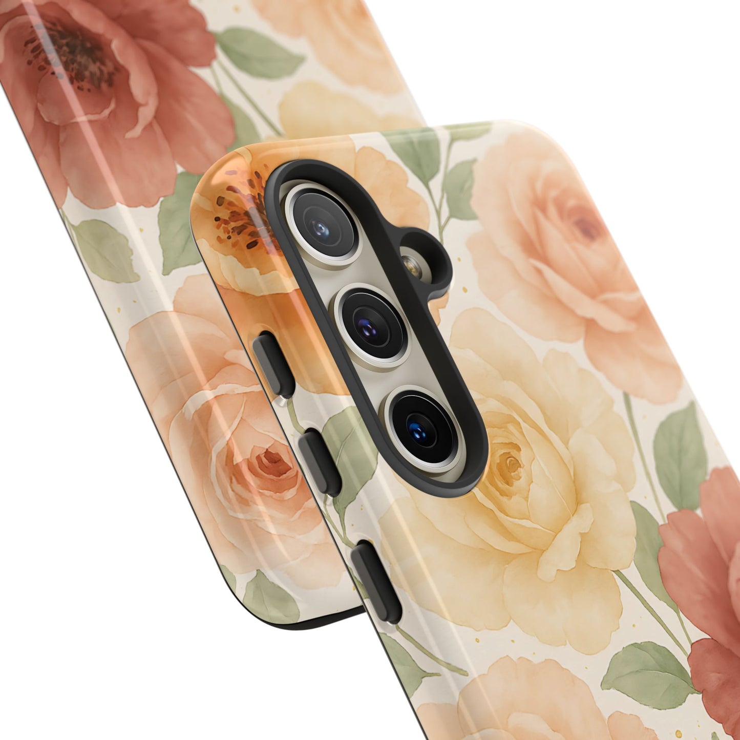 Vintage Rose Garden Phone Case – Soft Floral Print in Warm Neutrals