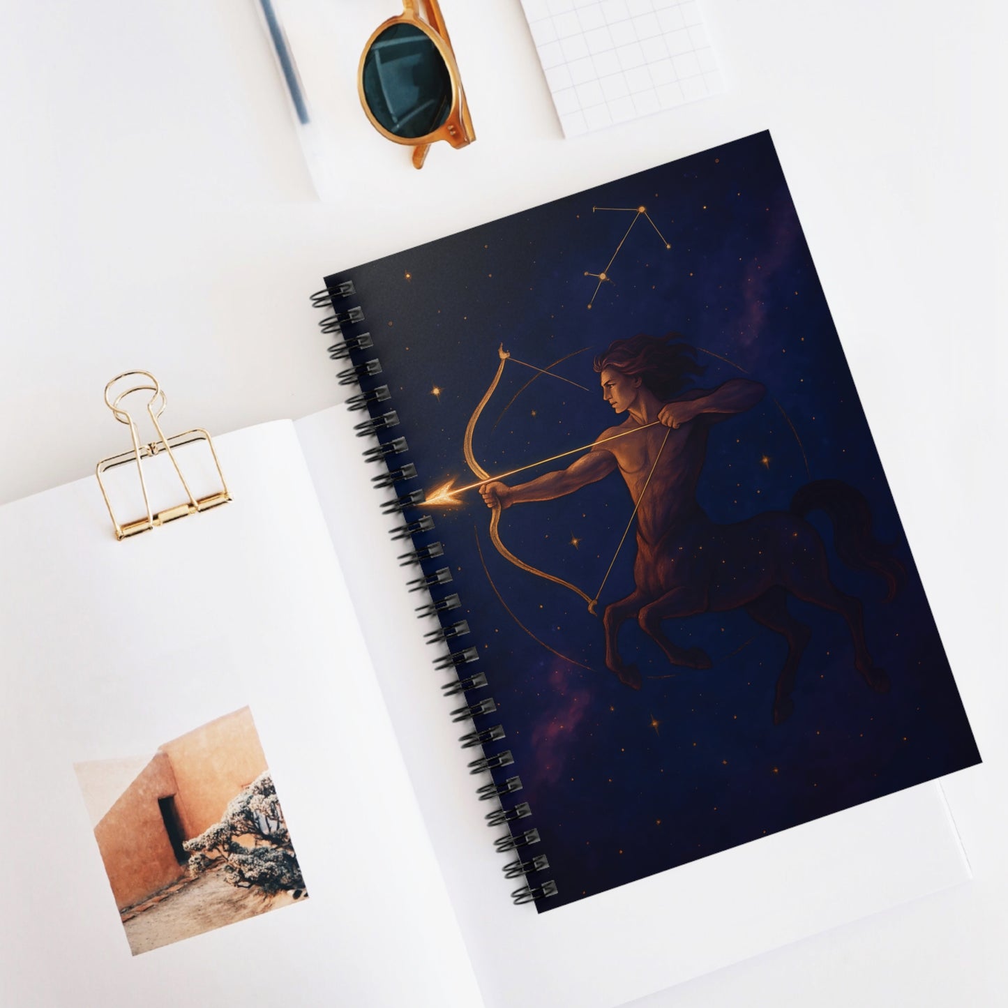 Sagittarius Zodiac Galaxy Spiral Notebook – Celestial Archer Astrology Journal (6" x 8", 118 Pages)