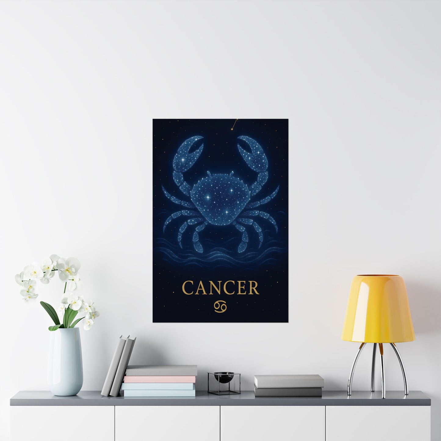 Cancer Zodiac Constellation Matte Poster – Celestial Astrology Wall Art Print (Multiple Sizes)