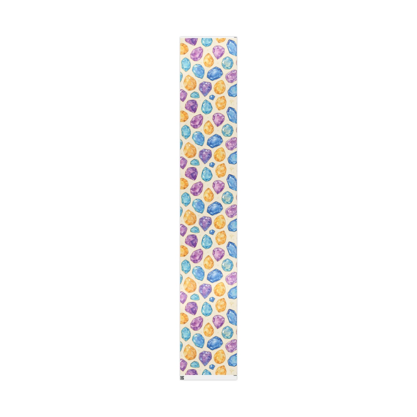 Colorful Gemstone Wrapping Paper – Luxury Gift Wrap with Jewel Print in Glossy or Matte Finish.