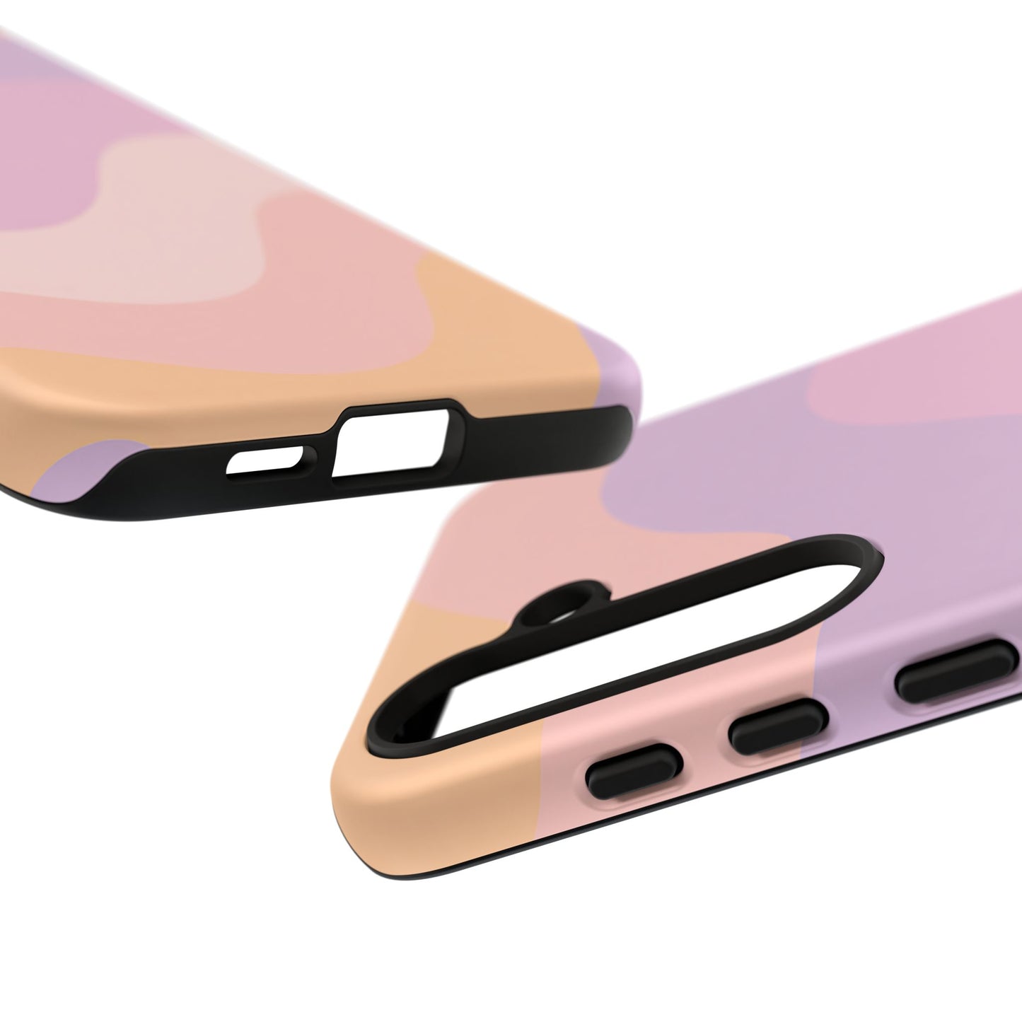 Retro Sunset Wave Phone Case – Groovy Pastel Abstract Design