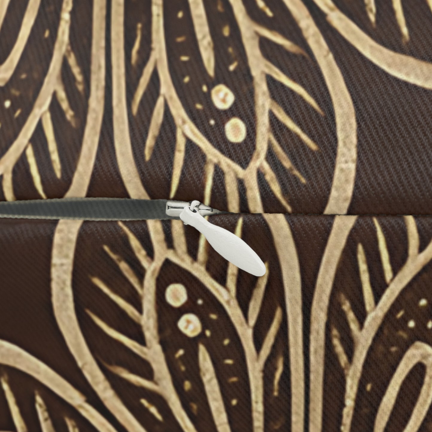 Boho Paisley Floral Lumbar Pillow – Brown & Beige Decorative Cushion