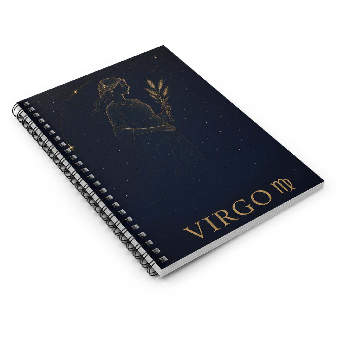 Virgo Zodiac Galaxy Spiral Notebook – Celestial Astrology Writing Journal (6" x 8", 118 Pages)