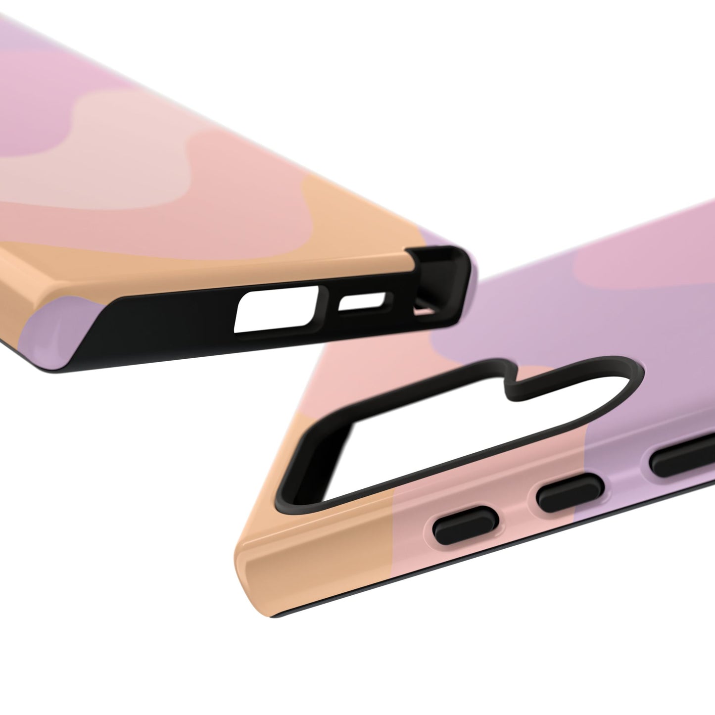 Retro Sunset Wave Phone Case – Groovy Pastel Abstract Design