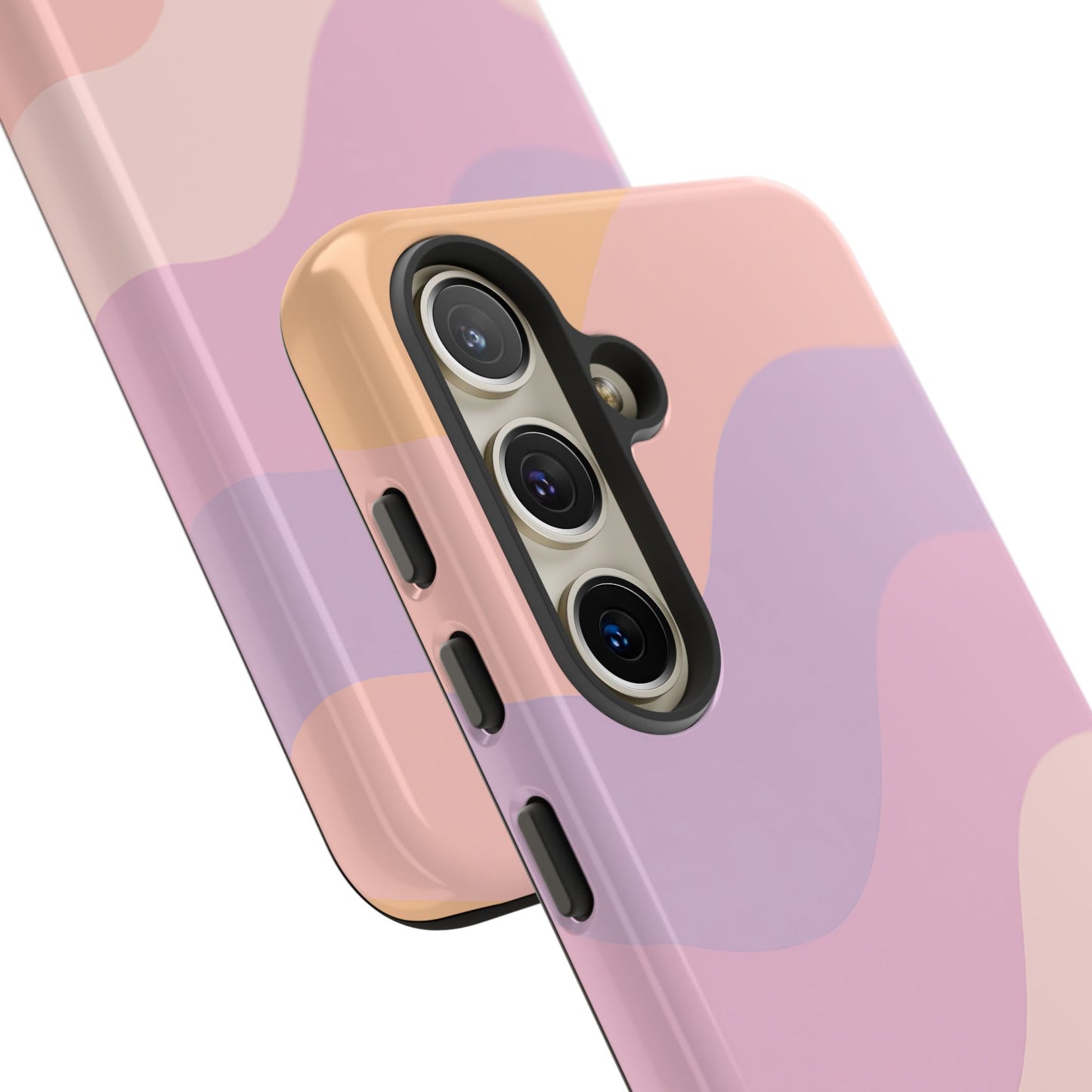 Retro Sunset Wave Phone Case – Groovy Pastel Abstract Design