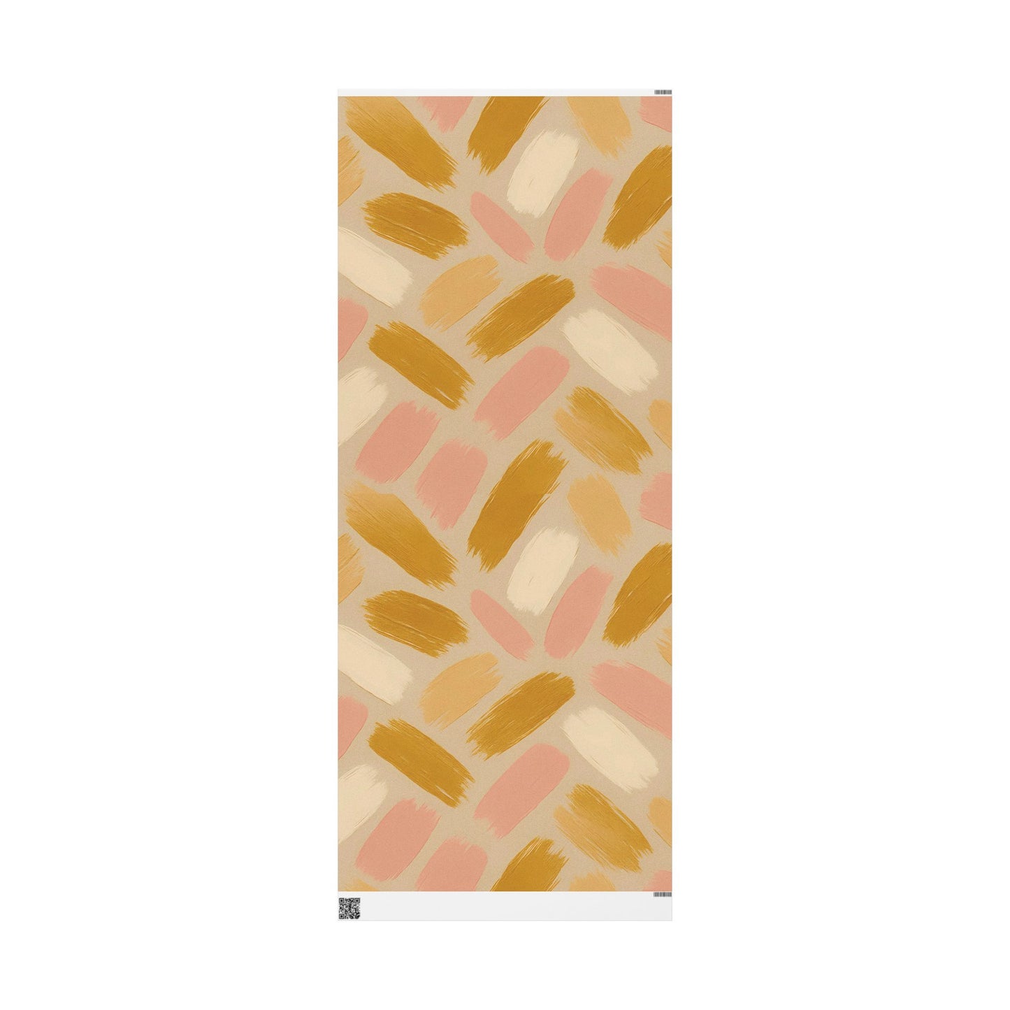 Golden Blush Brushstroke Wrapping Paper – Luxurious Abstract Gift Wrap