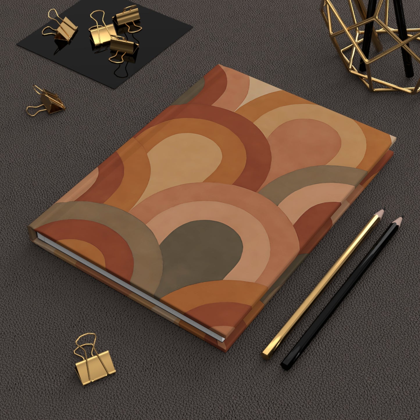 Retro Rainbow Arches Hardcover Matte Journal – 150 Lined Pages