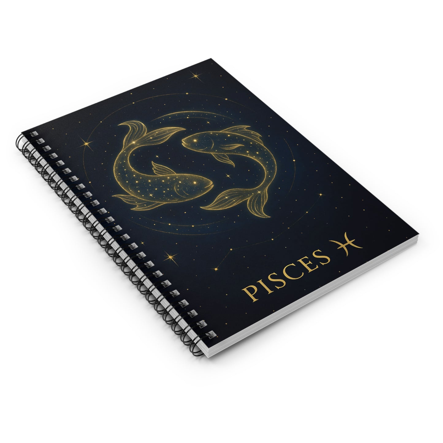 Pisces Zodiac Galaxy Spiral Notebook – Celestial Astrology Writing Journal (6" x 8", 118 Pages)