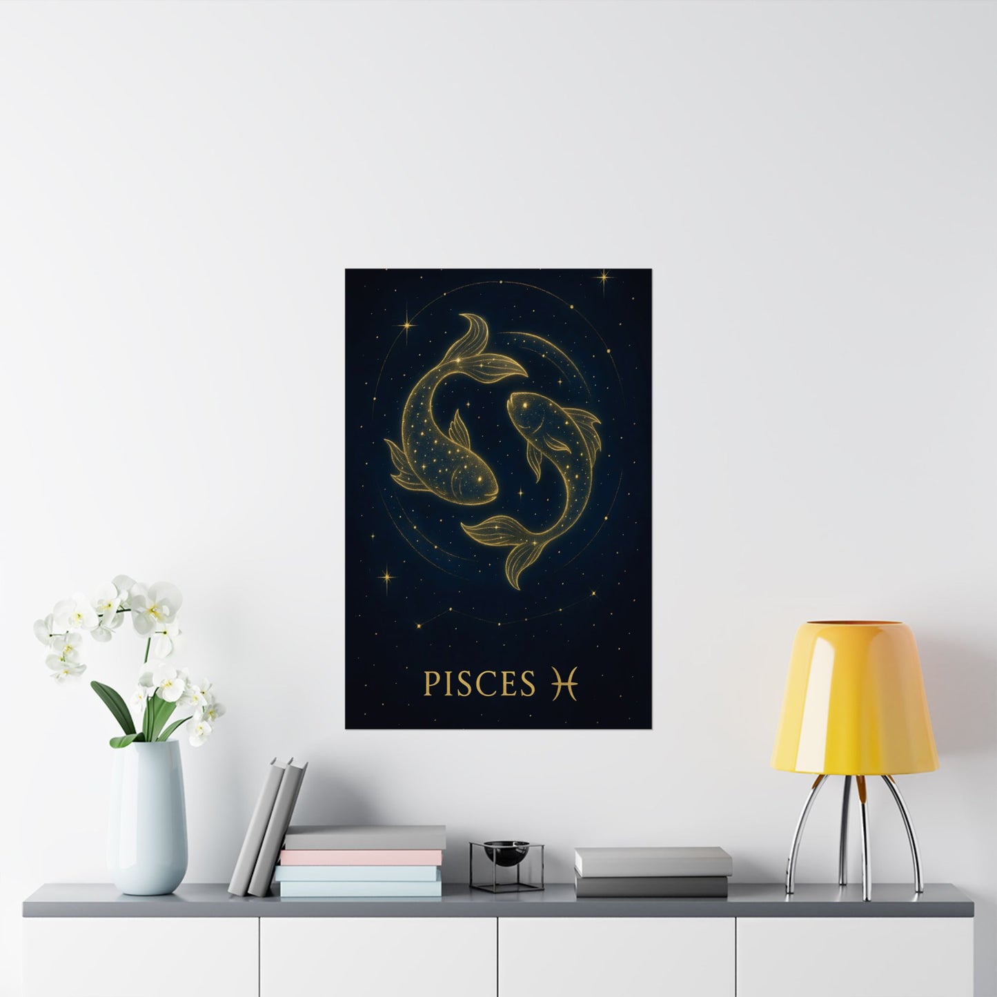 Pisces Zodiac Constellation Matte Poster – Celestial Two Fish Astrology Wall Art Print (Multiple Sizes)