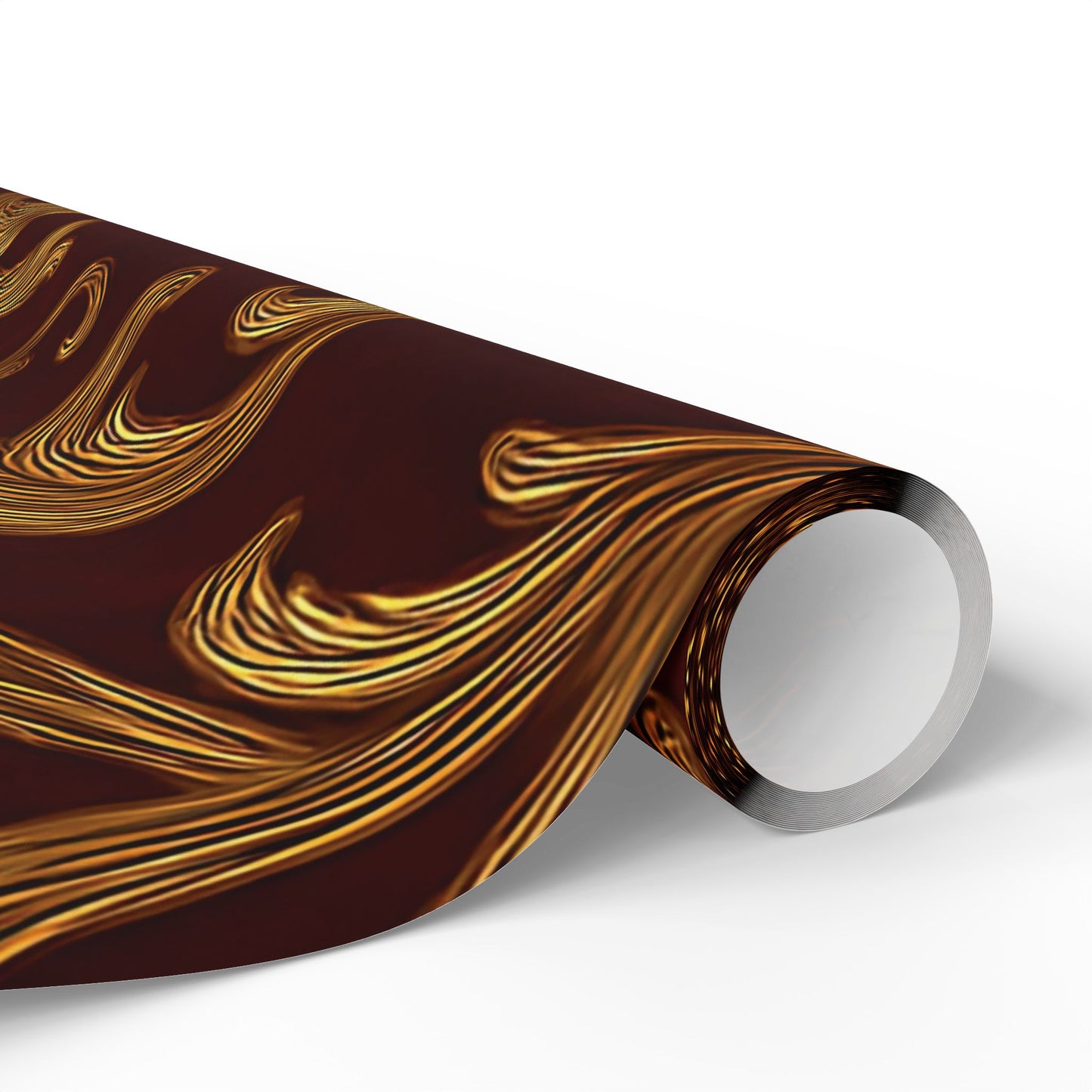 Burgundy & Gold Baroque Scroll Wrapping Paper – Luxurious Gift Wrap in Glossy or Matte Finish