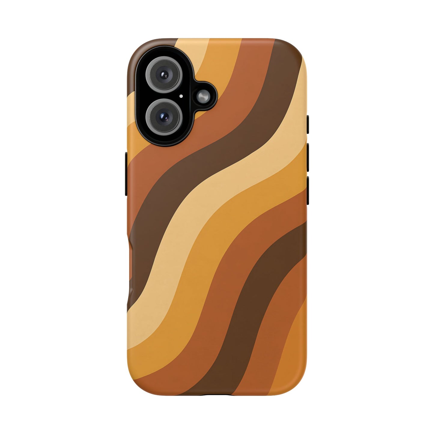 Retro Wave Stripes iPhone Case – 70s-Inspired Earth Tone Swirl Design