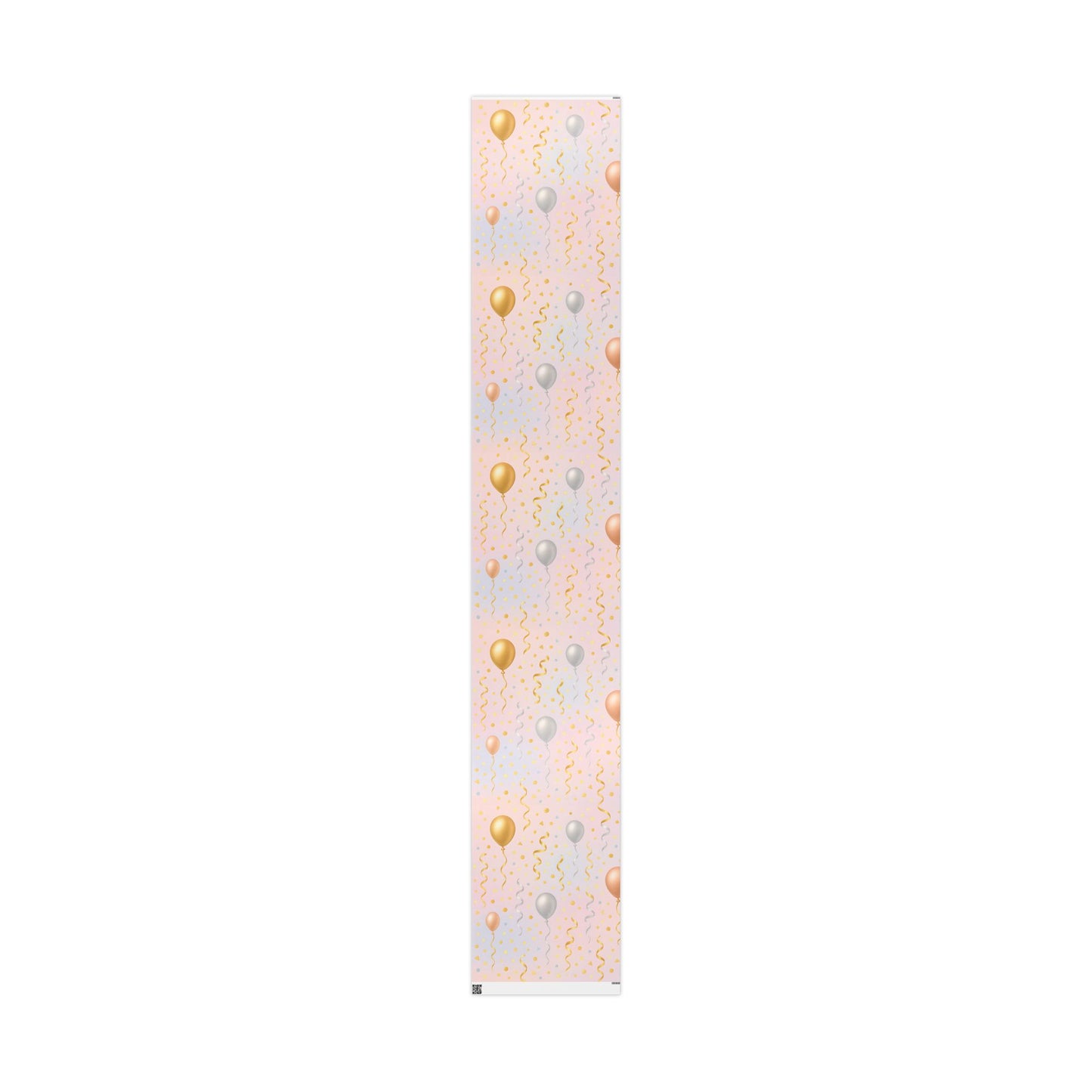 Celebration Balloon Wrapping Paper – Party Gift Wrap with Streamers & Confetti in Glossy or Matte