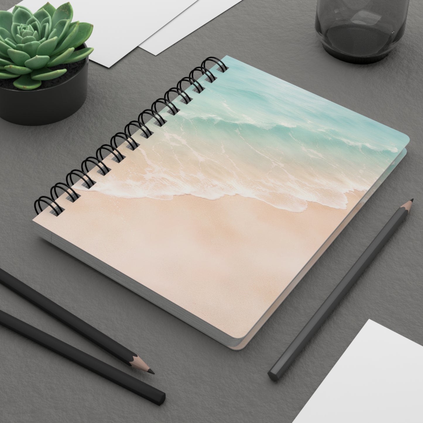 Beach Waves Spiral Journal — Ocean Shoreline Notebook for Travel, Journaling & Notes
