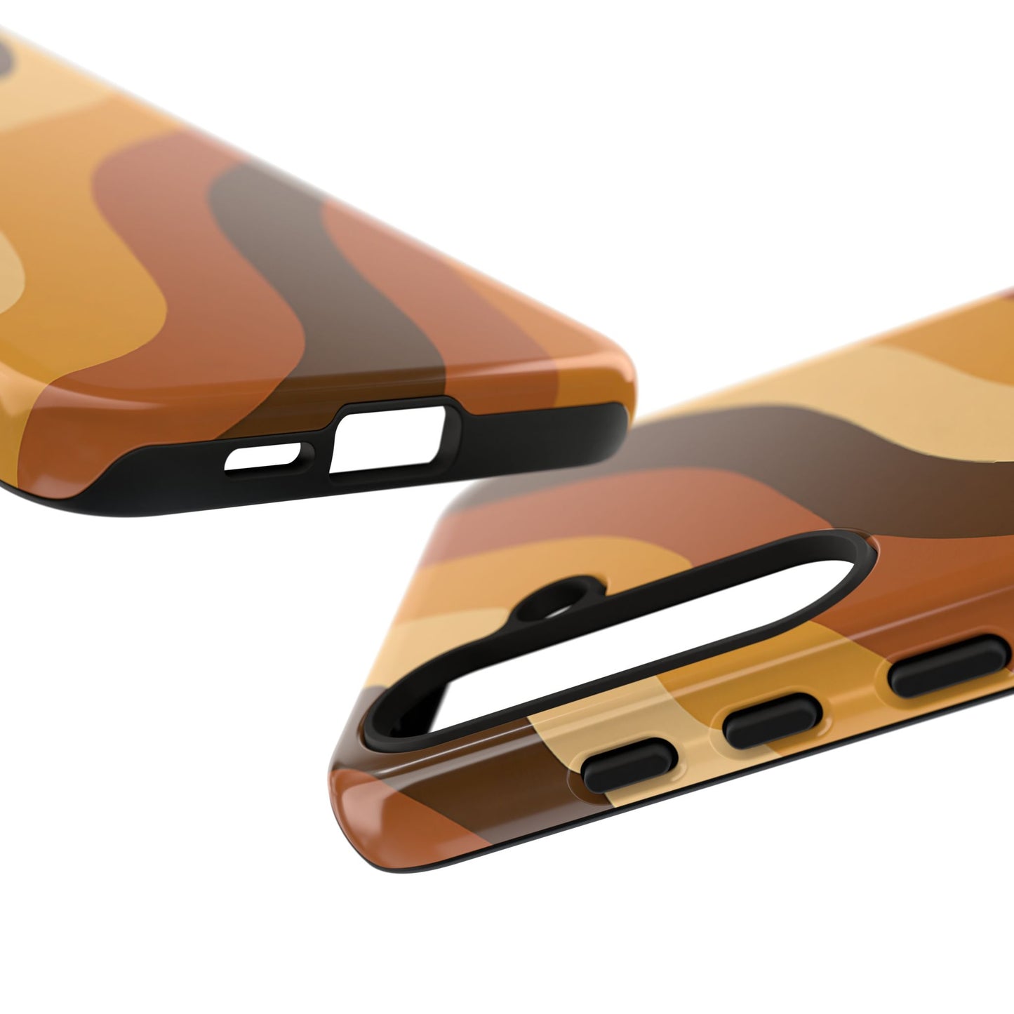 Retro Wave Stripes iPhone Case – 70s-Inspired Earth Tone Swirl Design
