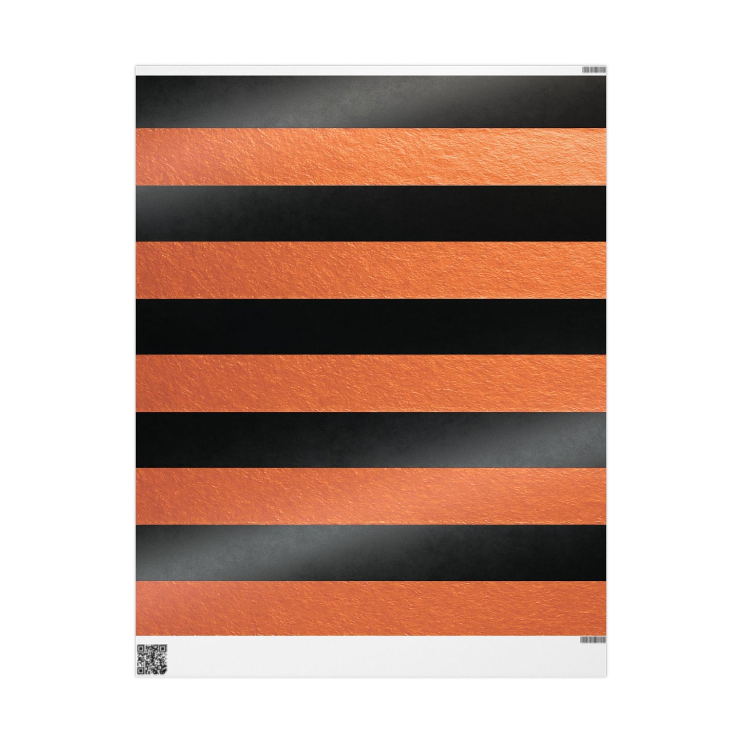Black and Orange Striped Luxury Wrapping Paper – Glossy or Matte Finish, Durable 90gsm