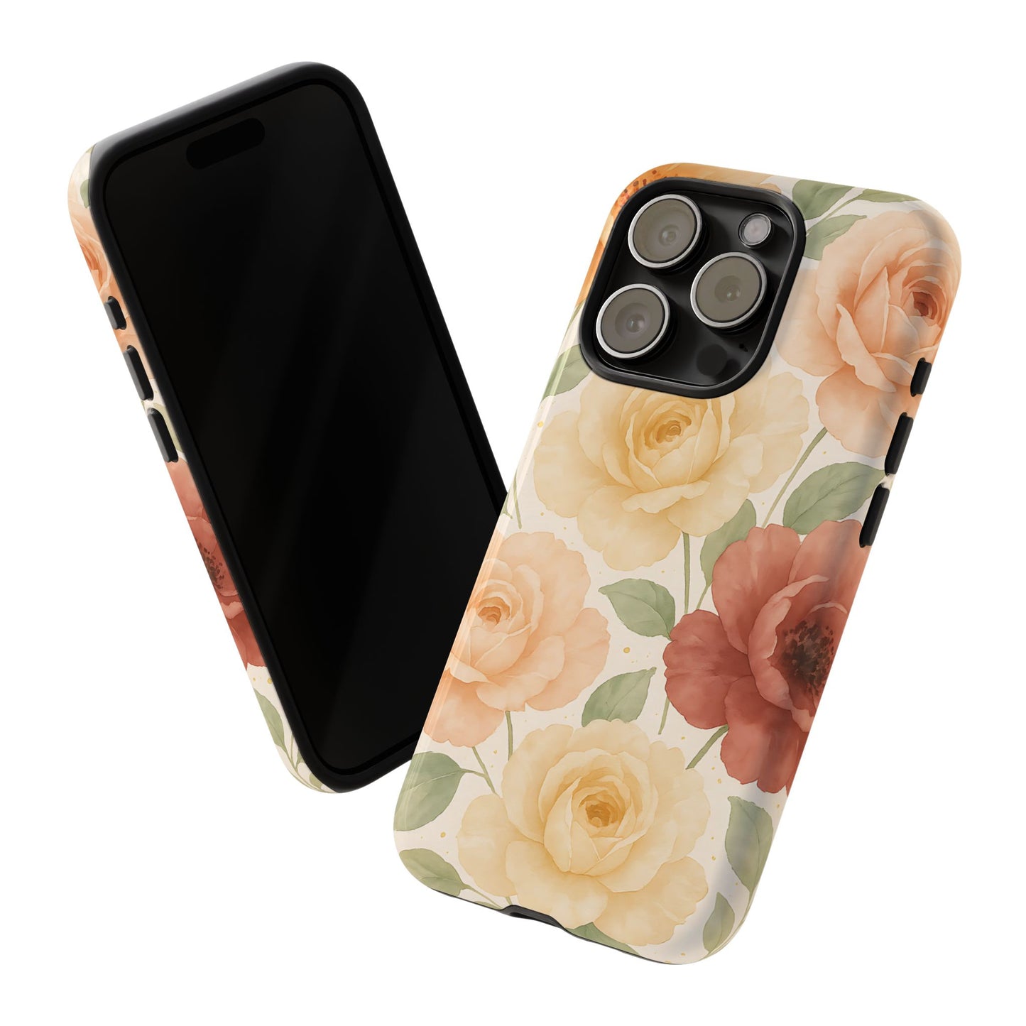 Vintage Rose Garden Phone Case – Soft Floral Print in Warm Neutrals