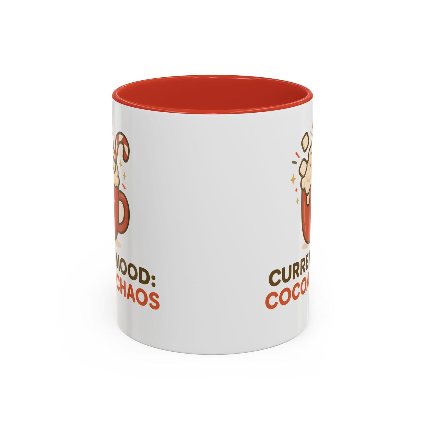 Current Mood: Cocoa & Chaos Holiday Mug – Festive Hot Cocoa Coffee Cup, 11oz & 15oz Ceramic