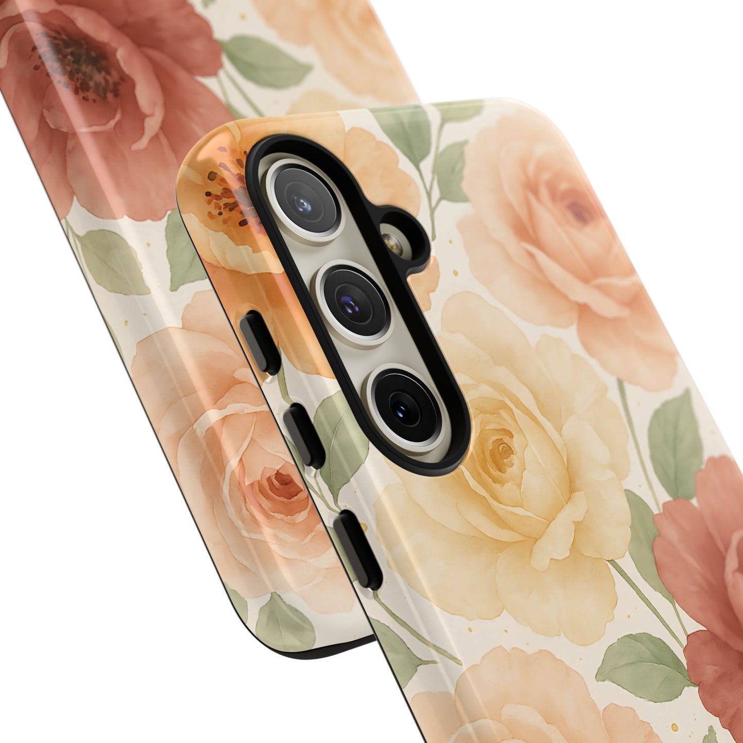 Vintage Rose Garden Phone Case – Soft Floral Print in Warm Neutrals