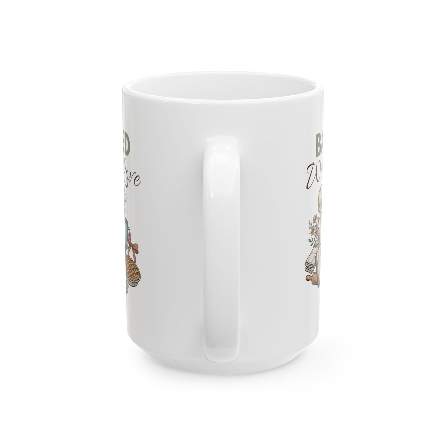 Baked With Love Ceramic Coffee Mug – Baking Lover Coffee Cup – Baker Gift – Cozy Kitchen Mug – 11oz & 15oz
