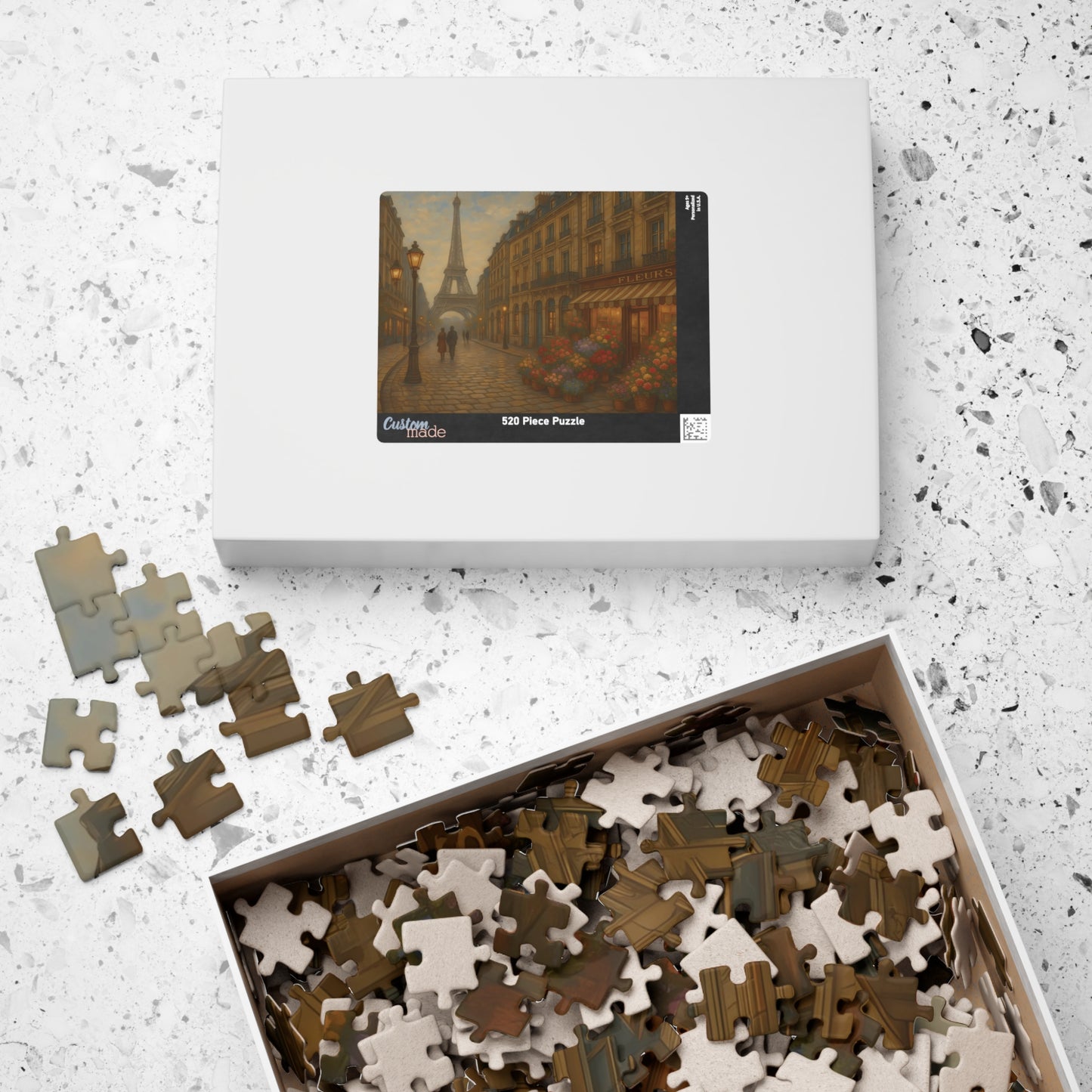 Paris Evening Stroll Puzzle – Eiffel Tower & Flower Shop Scene