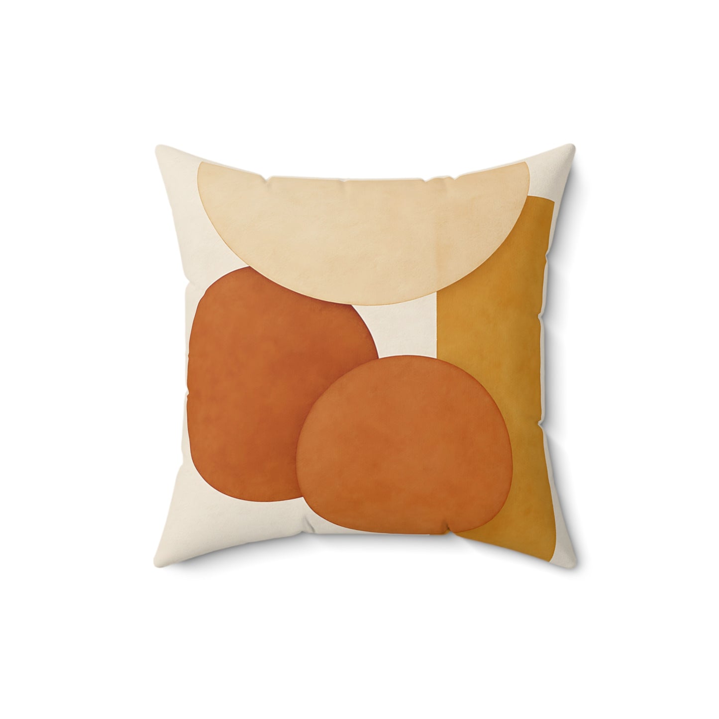 Modern Abstract Shapes Throw Pillow - Earth Tone Decorative Cushion with Double-Sided Print