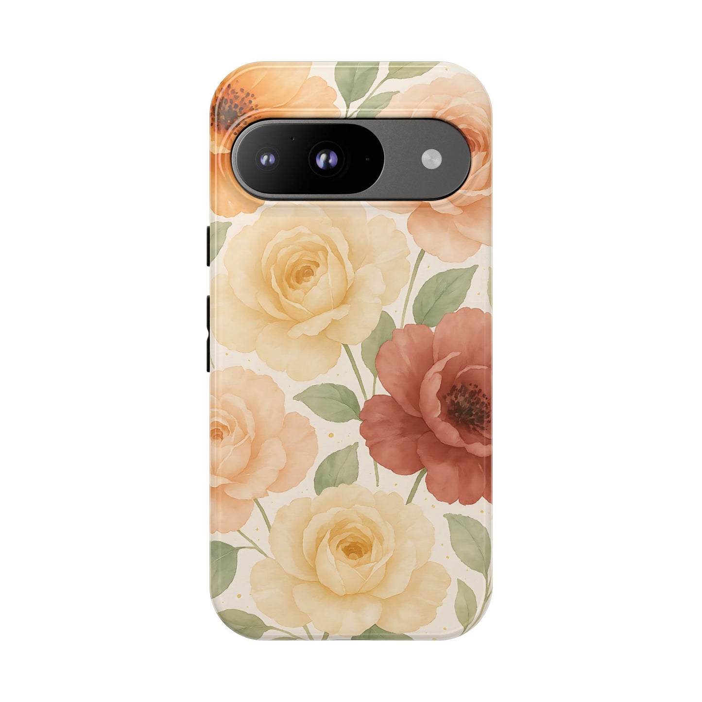 Vintage Rose Garden Phone Case – Soft Floral Print in Warm Neutrals