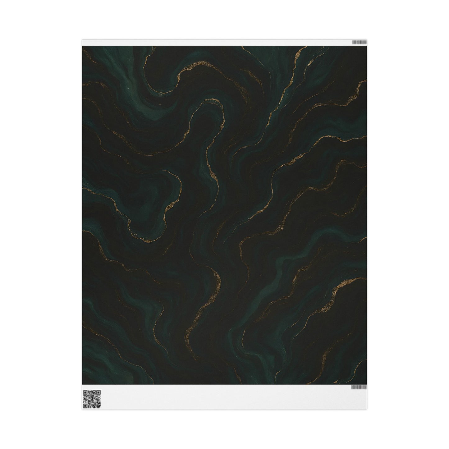 Emerald & Gold Marble Wrapping Paper – Luxurious Stone-Inspired Gift Wrap in Glossy or Matte Finish