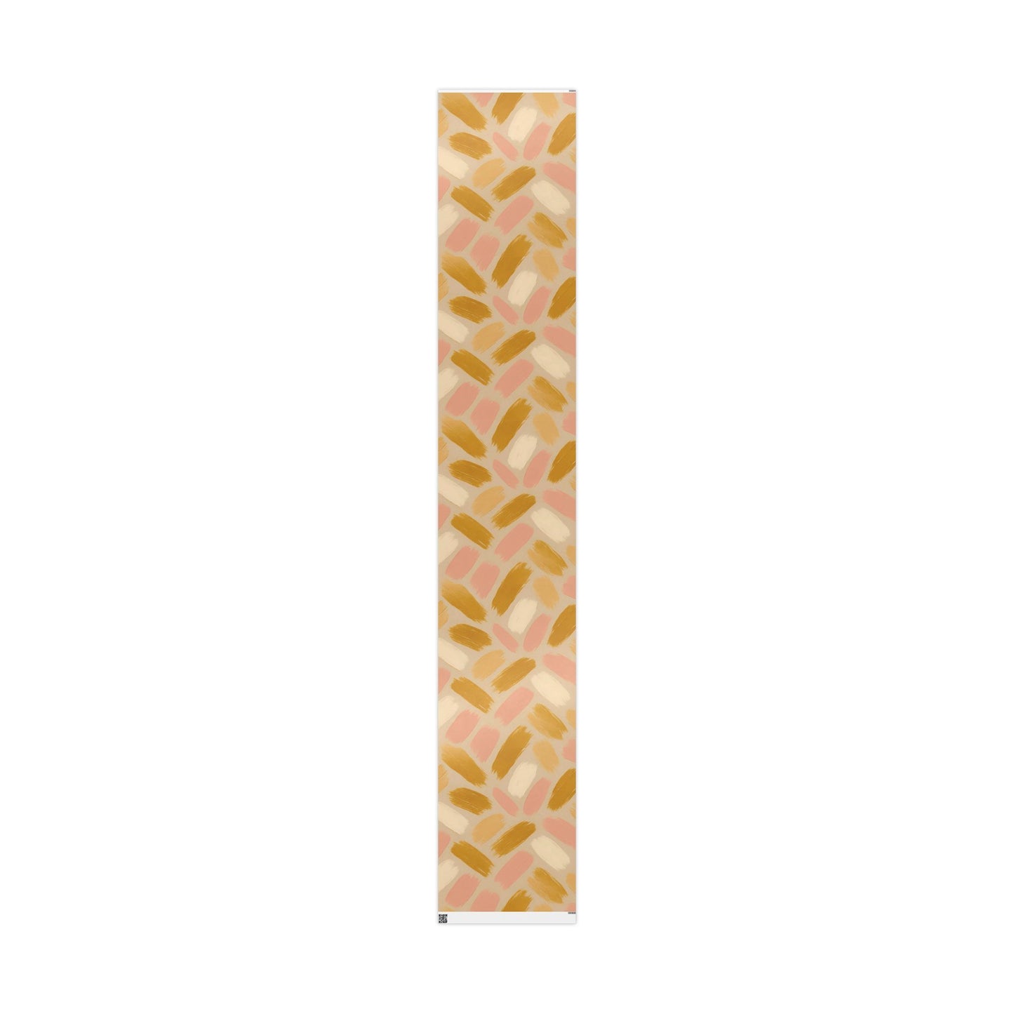 Golden Blush Brushstroke Wrapping Paper – Luxurious Abstract Gift Wrap