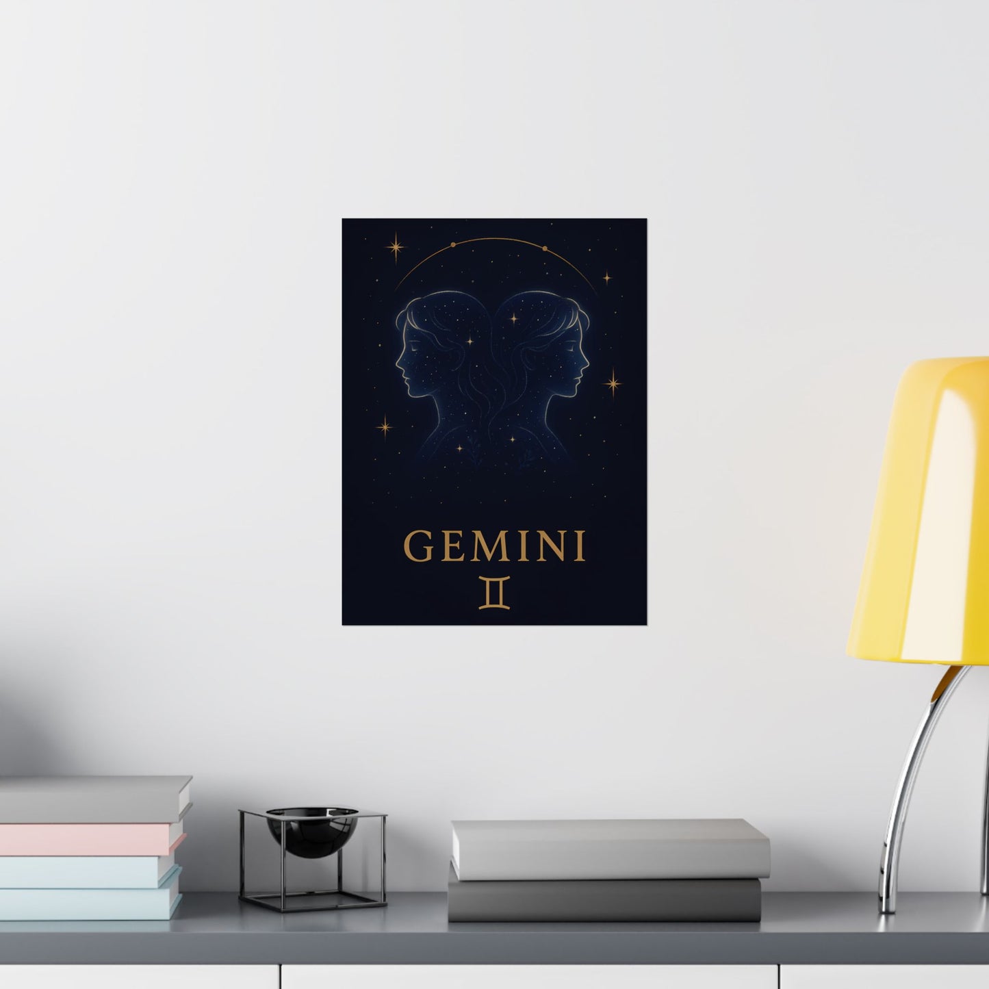 Gemini Zodiac Constellation Matte Poster – Celestial Astrology Wall Art Print (Multiple Sizes)