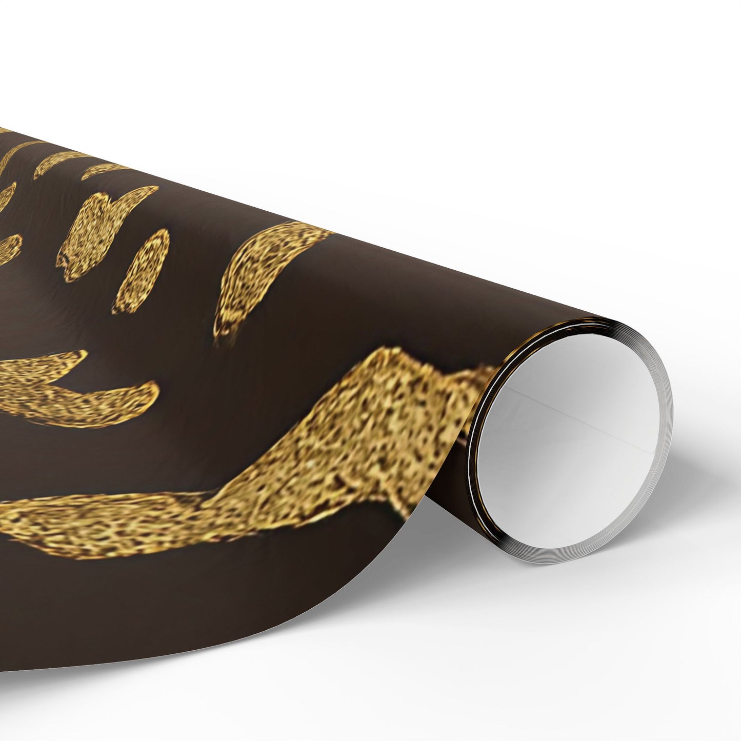 Gold Leopard Print Wrapping Paper – Luxe Animal Print Gift Wrap in Glossy or Matte Finish