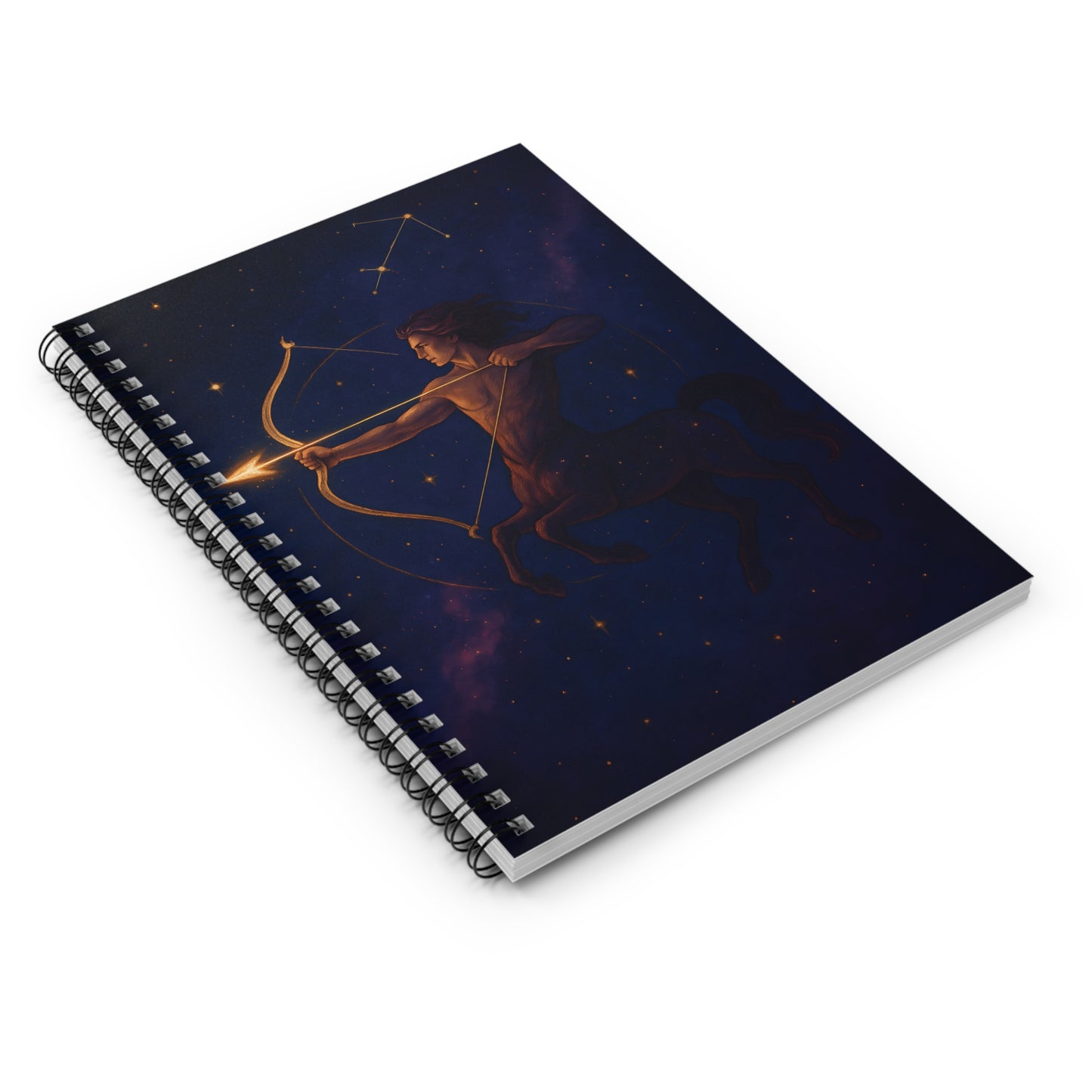 Sagittarius Zodiac Galaxy Spiral Notebook – Celestial Archer Astrology Journal (6" x 8", 118 Pages)