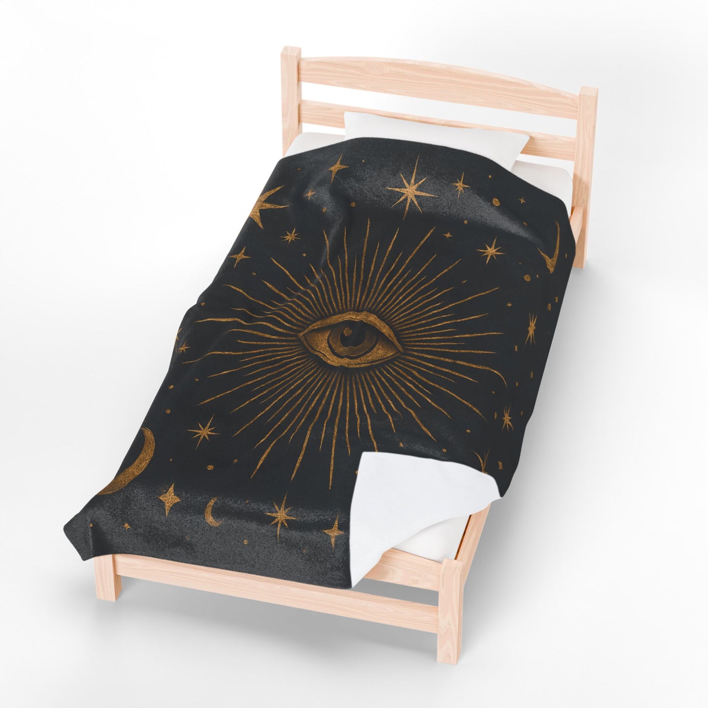 Mystic Eye & Celestial Stars Velveteen Plush Blanket