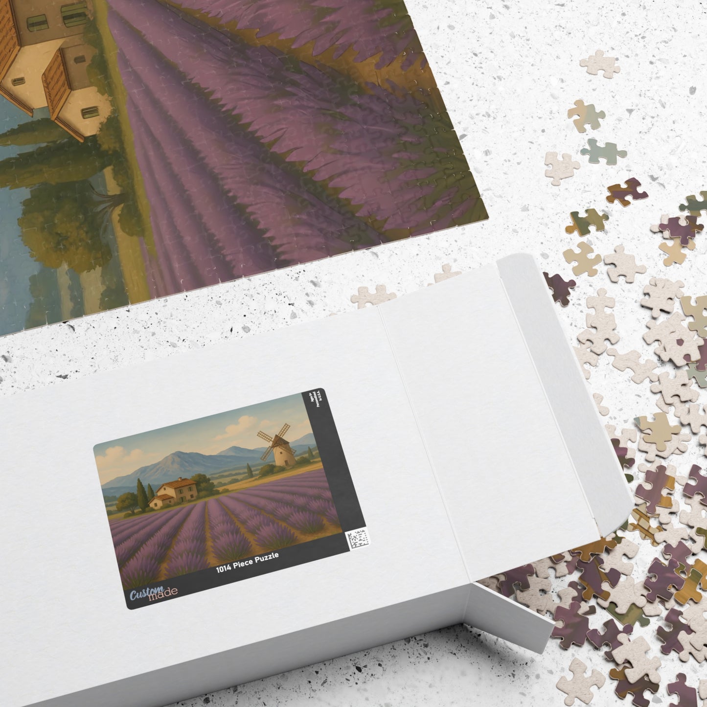 Lavender Fields & Windmill Jigsaw Puzzle – Countryside Farmhouse Scene
