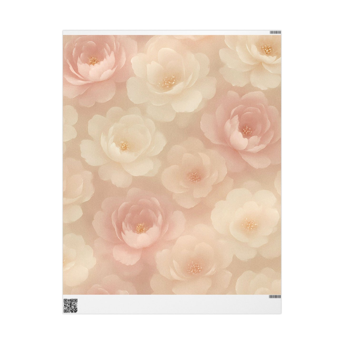 Blush Peony Bloom Wrapping Paper – Luxurious Floral Gift Wrap in Glossy or Matte Finish