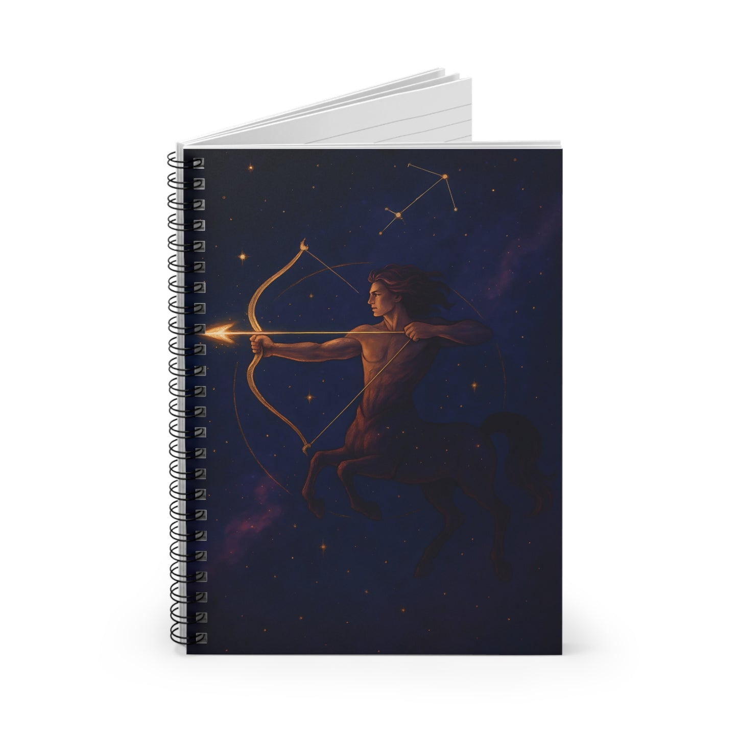 Sagittarius Zodiac Galaxy Spiral Notebook – Celestial Archer Astrology Journal (6" x 8", 118 Pages)