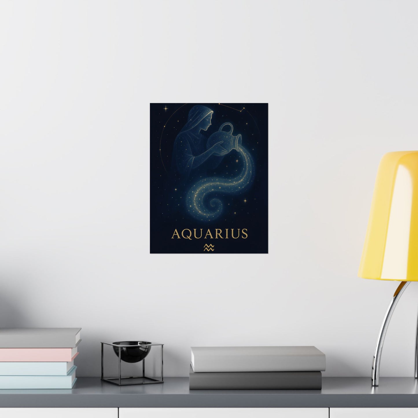 Aquarius Zodiac Constellation Matte Poster – Celestial Water Bearer Astrology Wall Art Print (Multiple Sizes)