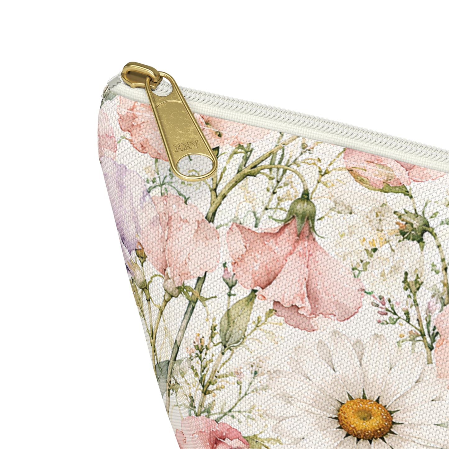 Floral Meadow Accessory Pouch — Watercolor Wildflower Cosmetic Bag