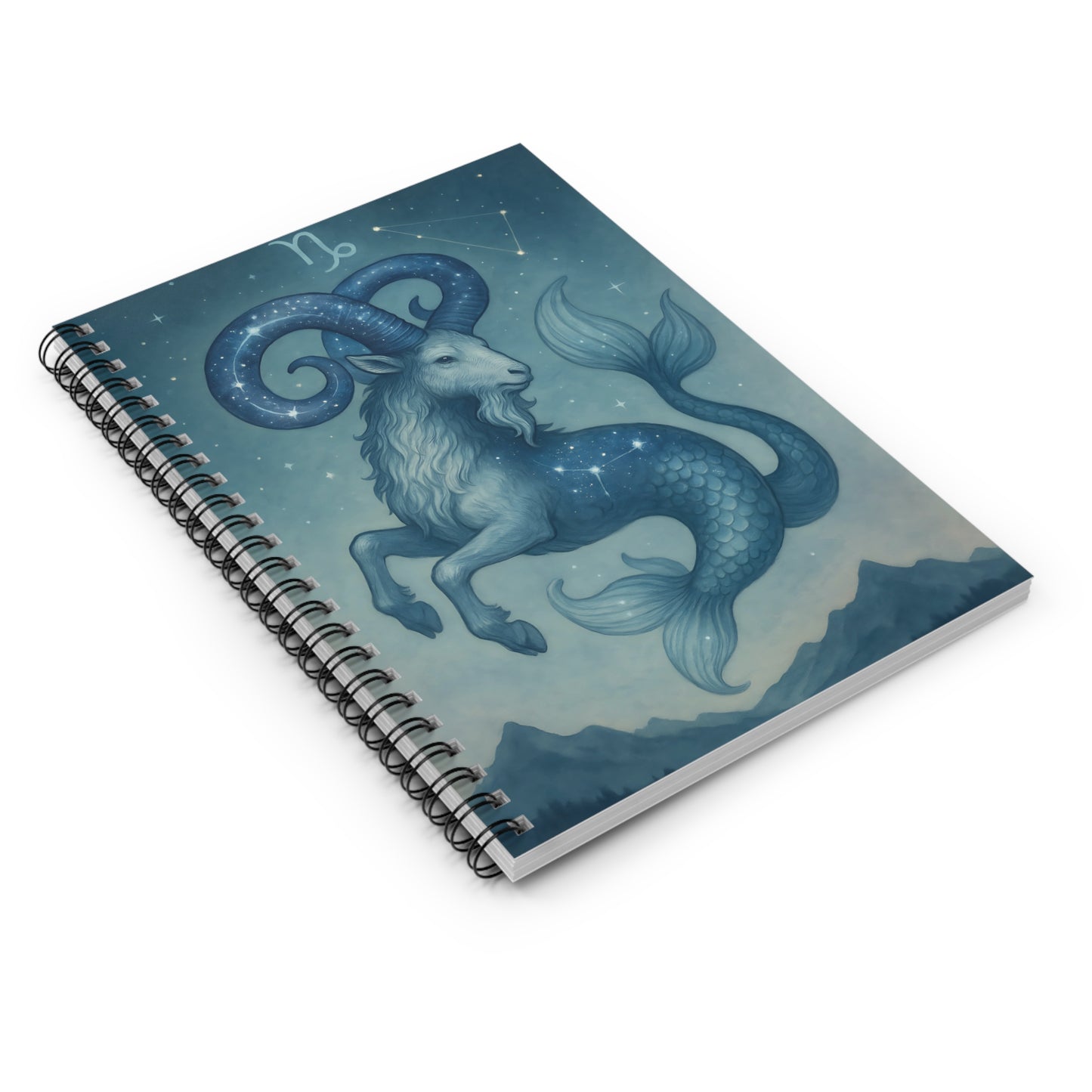 Capricorn Zodiac Galaxy Spiral Notebook – Celestial Sea Goat Astrology Journal (6" x 8", 118 Pages)