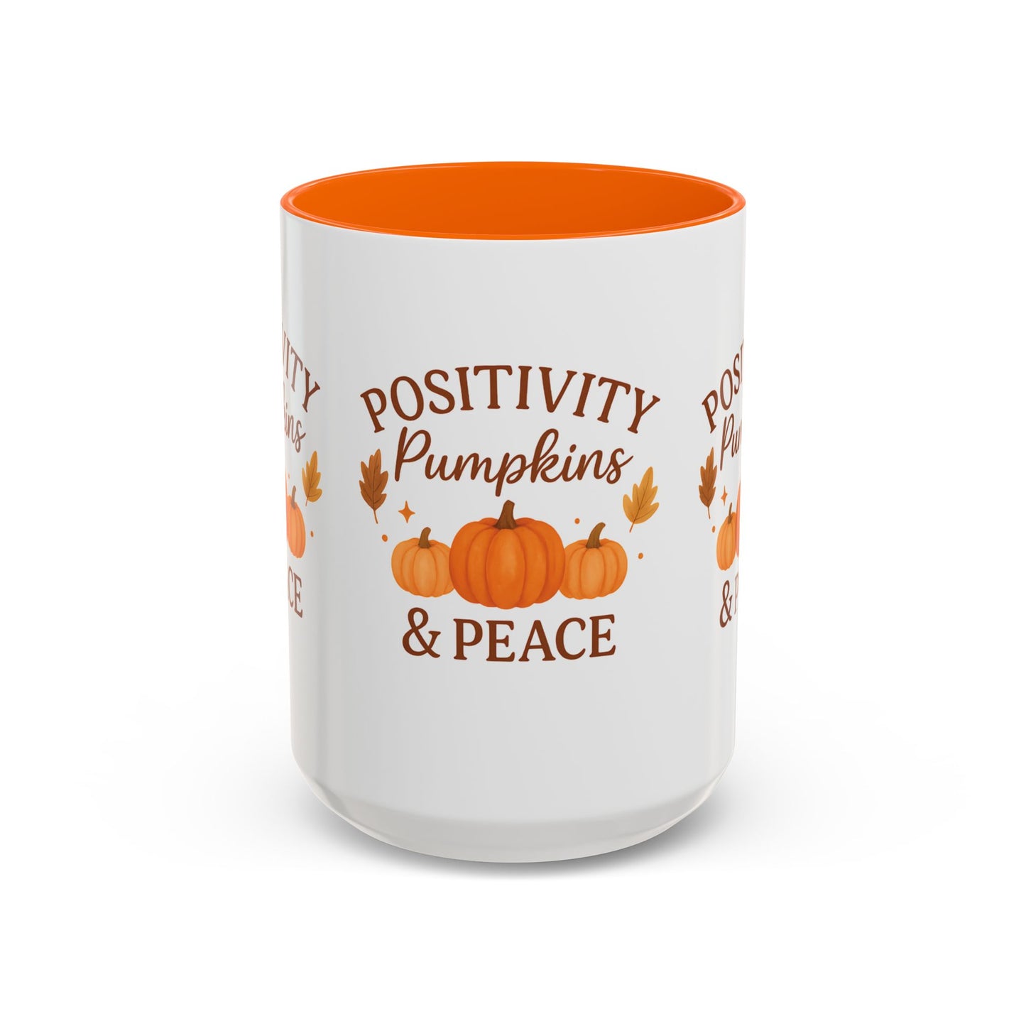 Positivity, Pumpkins & Peace Fall Mug – Autumn Coffee Cup in 11oz or 15oz | Microwave & Dishwasher Safe